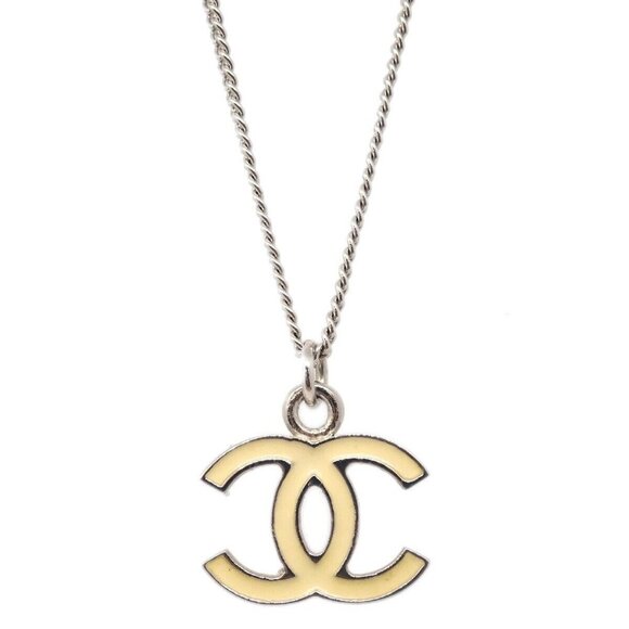 Chanel Chain Necklace Silver White 07V 162316 - Picture 1 of 4